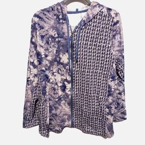 Logo Lounge abstract zip up hooded tunic